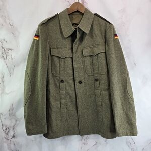 Vintage Wool Jacket Mens Small Green West Germany 60s Coat Military Cold War